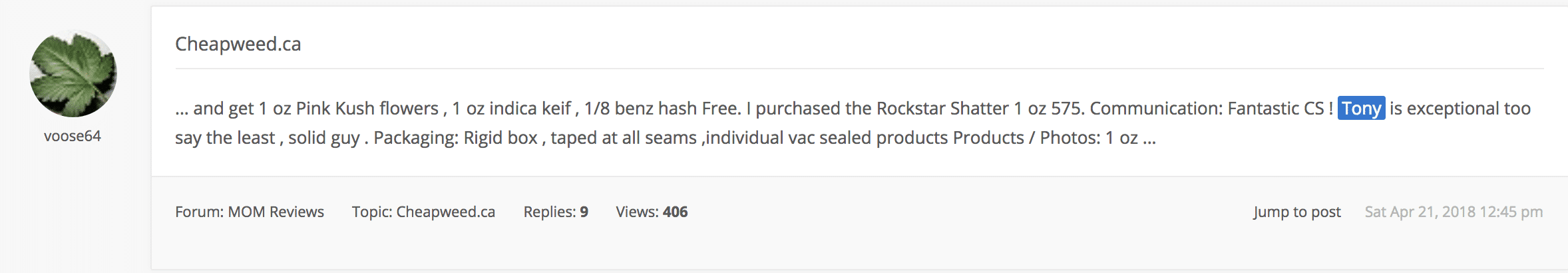 Cheapweed ca Reviews