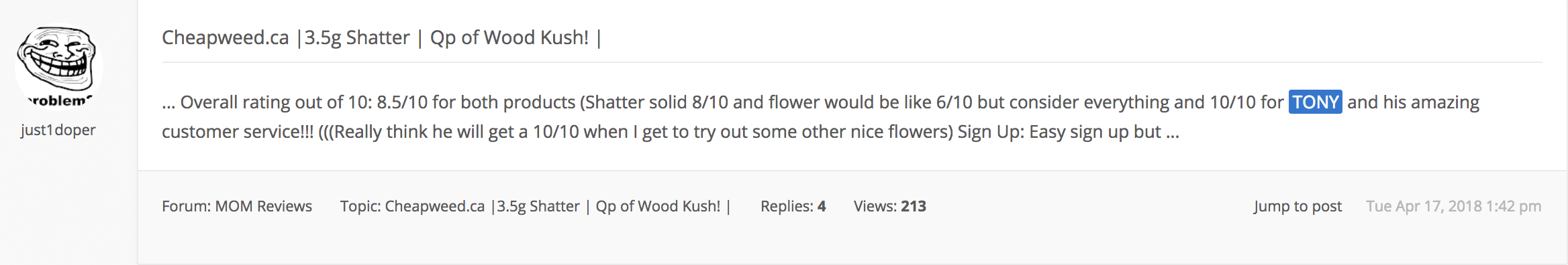 Cheapweed ca Reviews