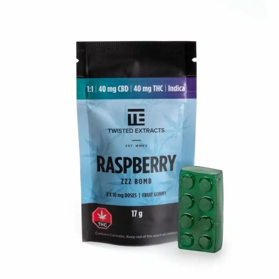 ZZZ Jelly Bomb - Raspberry (40mg CBD:40mg THC) Indica